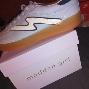 Madden Girl Gray and Cream Sneakers